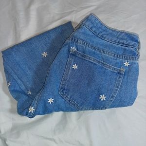 Pac Sun Daisy Embroidered High Waisted Jeans